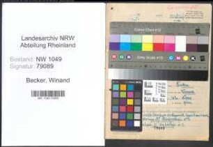 Entnazifizierung Winand Becker , geb. 23.11.1887 (Postbeamter)