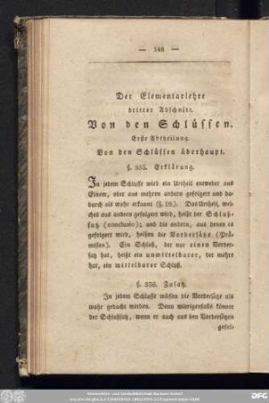 Erste Abtheilung. Von den Schlüssen überhaupt.