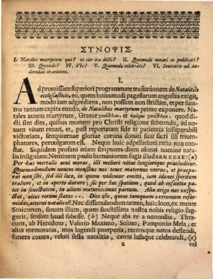 Commentatio de natalitiis ecclesiasticis