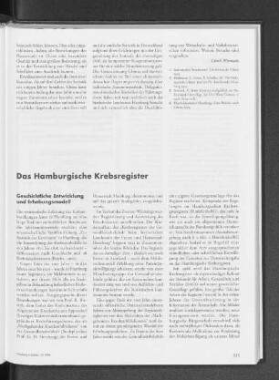 Das Hamburgische Krebsregister