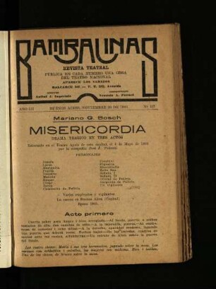 Misericordia : drama trágico en tres actos
