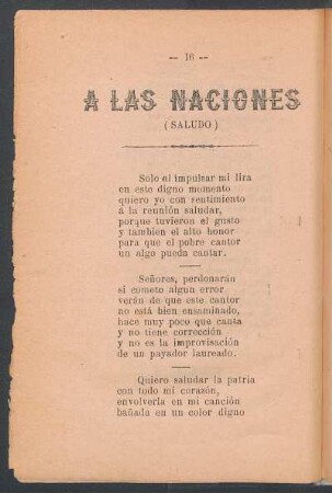 A las naciones : (Saludo)