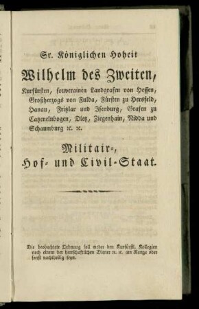 Militair-, Hof- und Civil-Staat