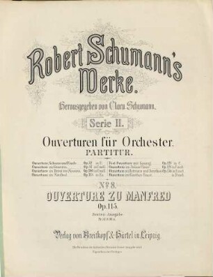 Ouverture zu Manfred : op. 115