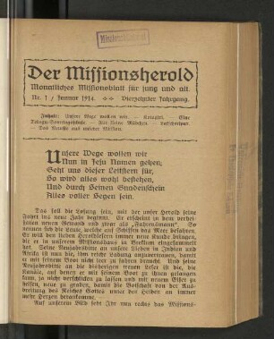 Nr. 1, Januar 1914