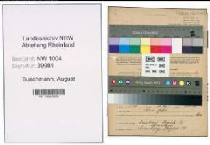 Entnazifizierung August Buschmann , geb. 31.07.1907 (Angestellter)