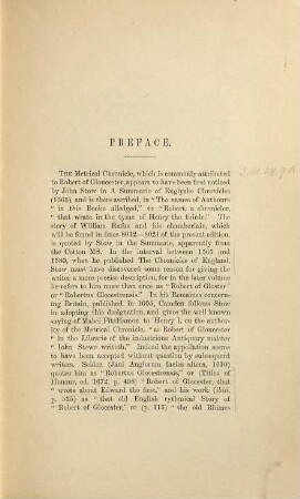 The metrical Chronicle of Robert of Gloucester ed. by William Aldis Wright, 1