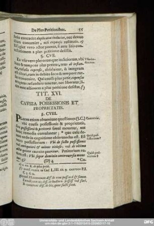Tit. XVI. De Caussa Possessionis Et Proprietatis.