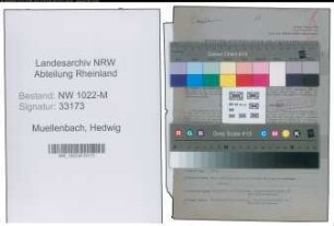 Entnazifizierung Hedwig Muellenbach , geb. 11.06.1899 ()