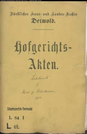 Lehbrink, Johann zu Retzen gegen Johann Meier zu Hündersen und Kord Ückermann - Brautschatz