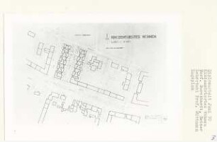 Kindzentriertes Wohnen, Berlin-Schmargendorf (Diplomarbeit bei Werner Düttmann): Lageplan 1:500