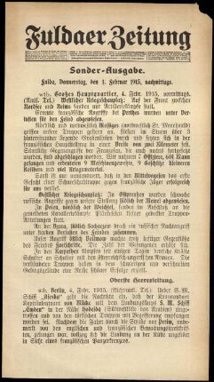 Ausgabe vom Donnerstag, den 04. Februar 1915.
