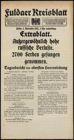 Ausgabe vom Freitag, den 05. November 1915.