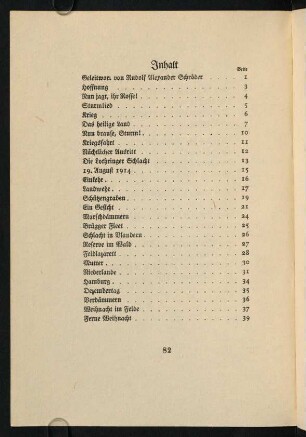 82-83, Inhaltsverzeichnis
