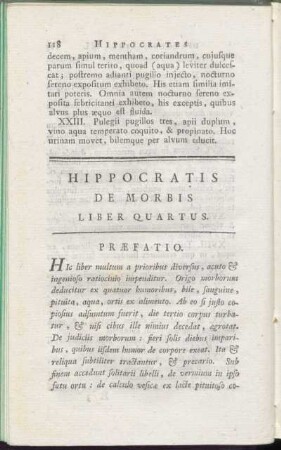 Hippocratis De Morbis Liber Quartus