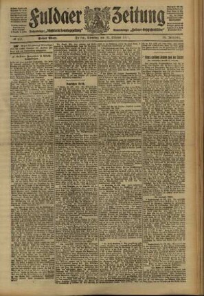 Erste Ausgabe vom Dienstag, den 31. Oktober 1911.
