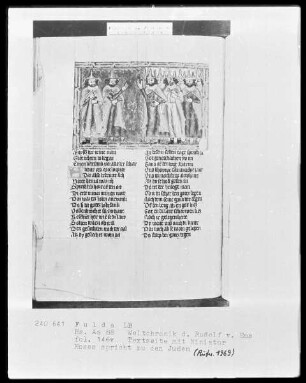 Rudolf von Ems, Weltchronik — Moses spricht zu den Juden, Folio 146verso