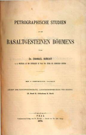 Die Arbeiten der geologischen Abtheilung der Landesdurchforschung von Böhmen. 2