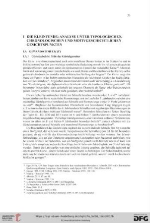 I. Die Kleinfunde: Analyse unter typologischen, chronologischen und motivgeschichtlichen Gesichtspunkten