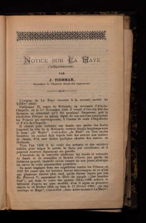 Notice sur la Haye [...]