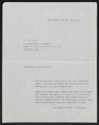 Brief von Gerhart Hauptmann an Anna Bahr-Mildenburg, geschrieben von Ludwig Jauner