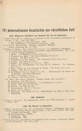 [N] Internationale Geschichte der christlichen Zeit