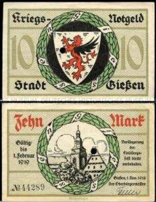 Gießen, Notgeld, 10 Mark