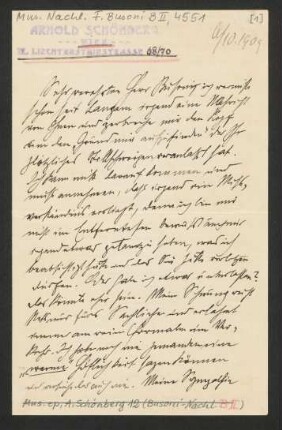 Brief an Ferruccio Busoni : 06.10.1909