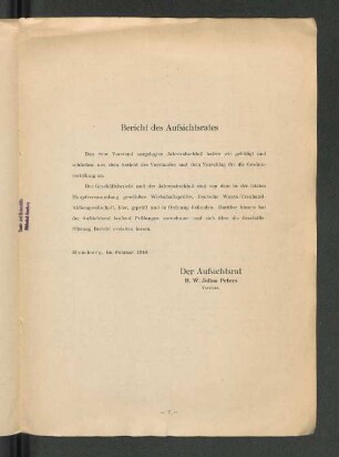 Bericht des Aufsichtsrates