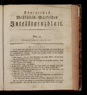 Königliches westphälisch-märkisches Intelligenzblatt. 1817-1833