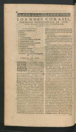In Titulum Digestorum De Senatoribus Commentarii.