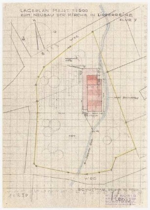 Kirche, Oerlinghausen-Lipperreihe Außenanlage: Lageplan 1:500