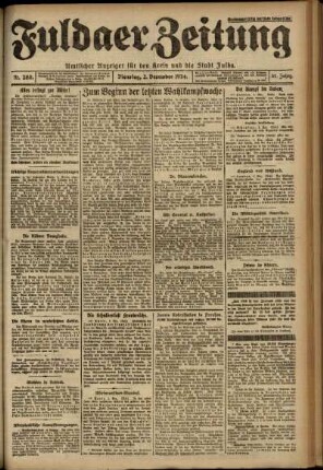 Erste Ausgabe vom Dienstag, den 02. Dezember 1924.