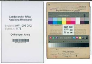 Entnazifizierung Anna Ortkemper , geb. 09.05.1909 (Geschaeftsinhaberin)
