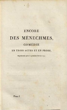 Oeuvres de L. B. Picard, 1. Theatre ; T. 1