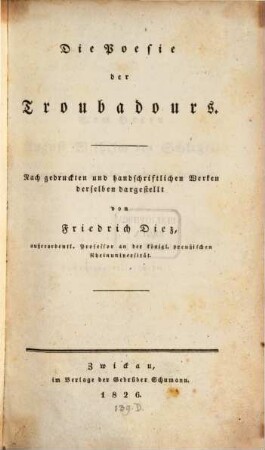 Die Poesie der Troubadours