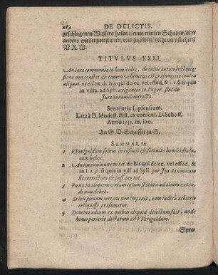 Titulus XXXI. - XXXVII.
