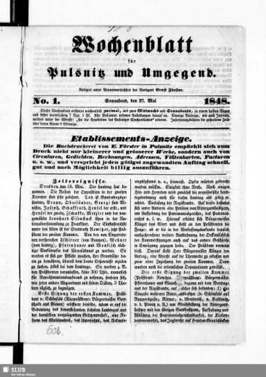 Titelseite einer Zeitung