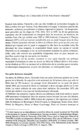 Thionville ou l'esquisse d'une politique urbaine