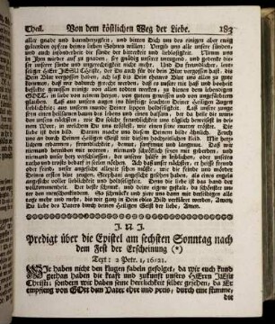 Predigt über die Epistel am sechsten Sonntag nach dem Fest der Erscheinung.