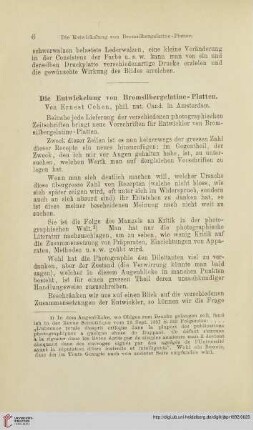 Die Entwicklung von Bromsilbergelatine-Platten