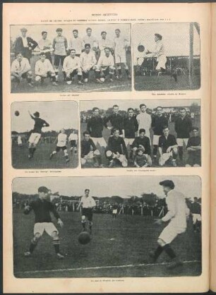Match de futbol, jugado el Domingo último, entre "Racing" y "Ferrocarril Oeste", empatado por 1 a 1 [Fotografías]