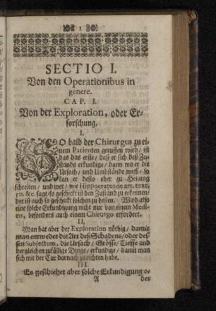 Sectio I. Von den Operationibus in genere.