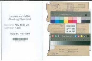 Entnazifizierung Hermann Wagner , geb. 28.02.1895 (Beamter)