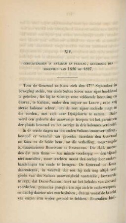 XIV. Gebeurtenissen in Mataram en Padjang, gedurende den regentijd van 1826 op 1827