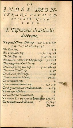Index Monstrans Usum Lectionis Geneseos.