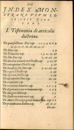 Index Monstrans Usum Lectionis Geneseos.
