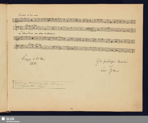 Zöllner, Carl Friedrich; 1852 [Noten- und Texteintrag]