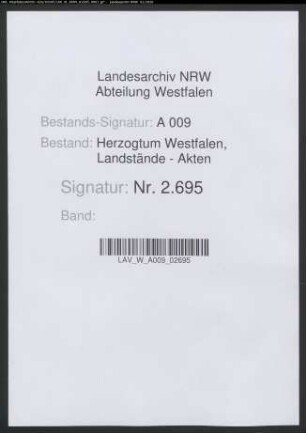 Vollmachten des Kurfürsten und des Domkapitels zu Köln für die Landtagsdeputierten (Abschriften)