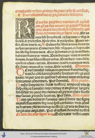 Pro redeuntibus ex peregrinatione susceptio